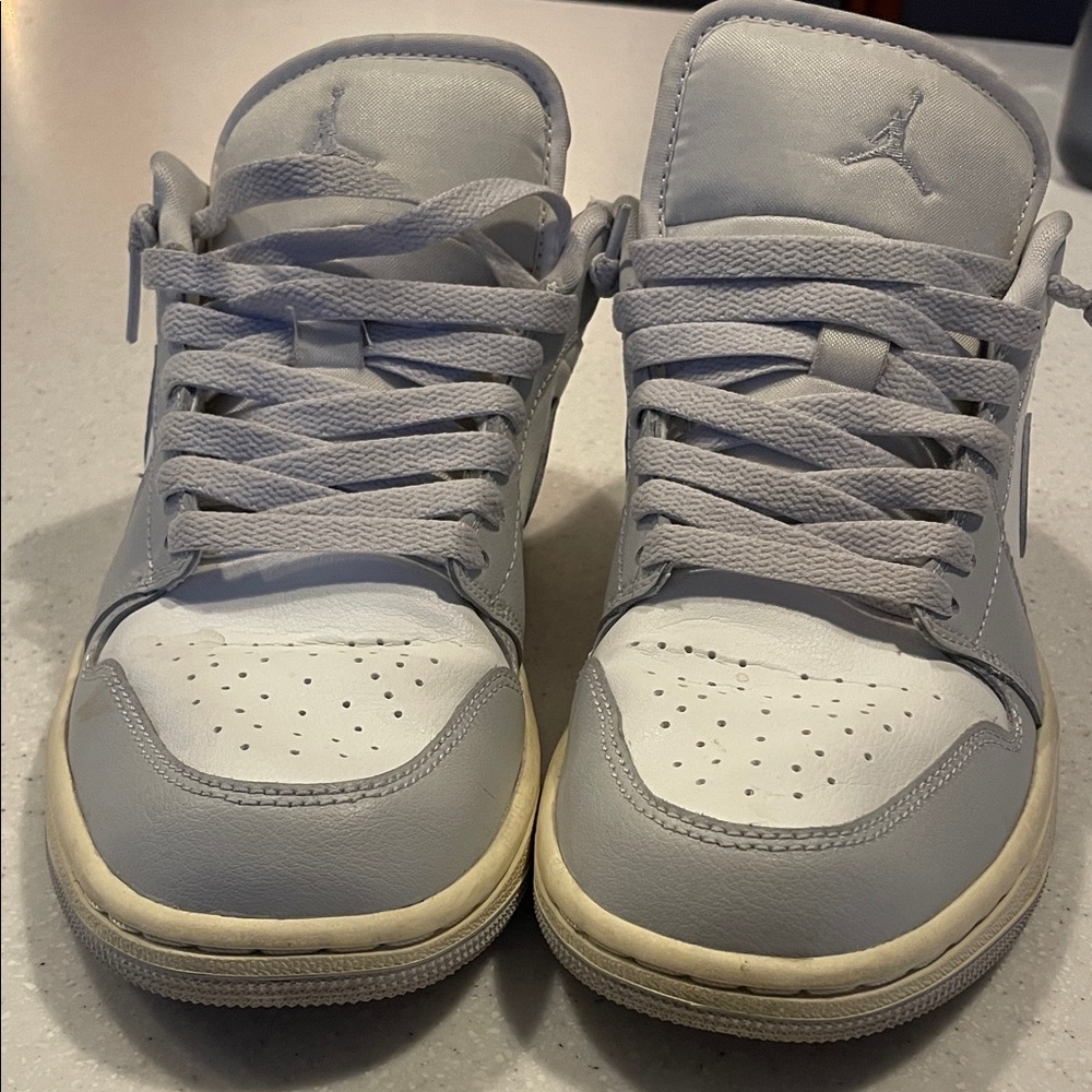 Jordan Light Gray Sneakers with Cream Soles - Picture 5 of 9
